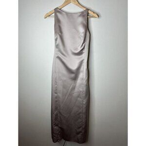 Vera Wang Womens Sleeveless Taupe Maxi Formal Gown 8 Bride Wedding Bride